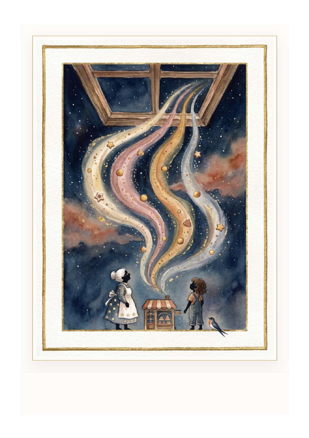 Illustrazione ad acquerello della fiaba — atmosfera onirica